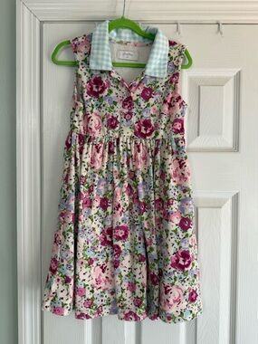 SweetHoney Pink & Light Blue Floral Cotton Dress
